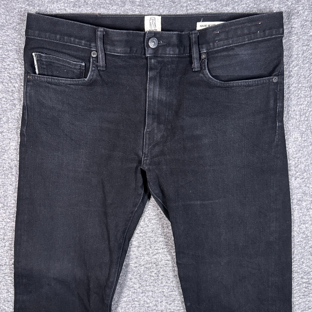 Kato The Pen Slim Jeans Mens 34x30 Black Raw Japanese Selvedge Denim USA Made